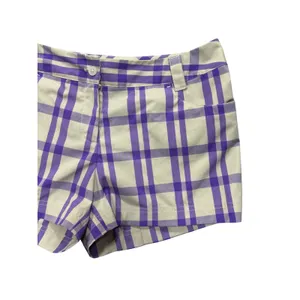Adidas Golf Shorts Women 8 Purple Plaid Checkered‎ Athletic Sporty Colorful thumbnail 3