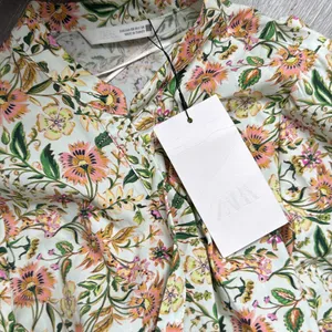 2025 ZARA PRINTED POPLIN Floral Belted Dress thumbnail 3