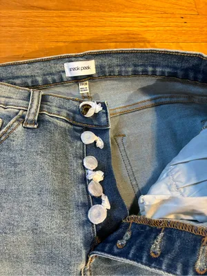 Sneak Peek Distressed Flare Wide Leg Denim Jeans Blue Women's Size 7/W 28 thumbnail 5