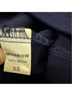MONROW Navy Blue 100% Rayon Drawstring Loose Straight Leg Lounge Pants Womens XS thumbnail 7