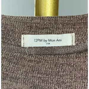 12PM by Mon‎ Ami Sweater Striped Long Patch Sleeve Color Block Preppy Academia L thumbnail 4