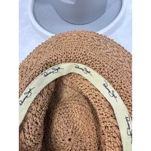 Panama Jack Women Brown Toyo Straw Sun Hat Cowrie Shell Bead‎ Tassel Vacation thumbnail 11