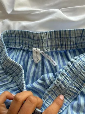 Urban Outfitters Blue and White Striped Cotton Athletic Shorts thumbnail 3