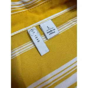 est. 1946 Yellow white striped Hi-Low top w/ tie Lg. Bussiness Officewear F64 thumbnail 2