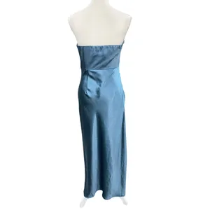 Runaway The Label Kristine Dress in Steel Small New Womens Satin Maxi Strapless thumbnail 6