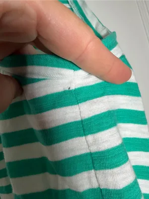 J. Crew Factory Green and White Striped girlfriend Tank Top size medium thumbnail 5
