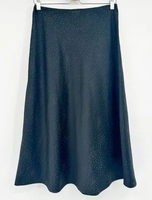 NWT White House Black Market‎ Womens Black Silver Glitter Starburst Midi Skirt 4 thumbnail 1