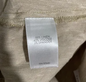 J Jill Linen Stretch Flat Flat Front Beige Pants Elastic Waist Large thumbnail 9