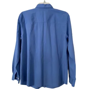 Vintage Ann Taylor Blue Button Down Shirt Size L Classic Chic Quiet Luxury thumbnail 3