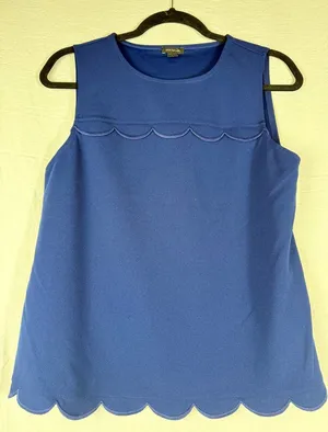 Ann Taylor Royal Blue Scalloped Tank‎ Top thumbnail 1