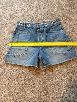 We The Free Moxie Barrel Denim Shorts Truest Blue Light Wash Size 30 thumbnail 10