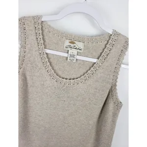 Bob Timberlake Beige Cream Knit Sweater Vest Grandma Grandmacore Size Large thumbnail 2