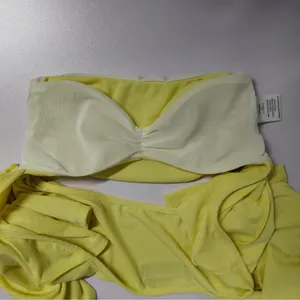 White Fox Womens Crop Top XS Yellow Long Sleeve Cutout Open Back Y2K Coquette thumbnail 7