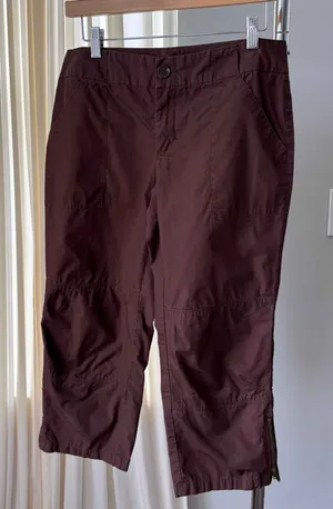 Y2K Vintage Daisy Fuentes Sz 6 Cotton Capris Brown Boho Gorpcore Cargo Indie thumbnail 1