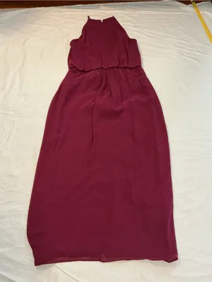 Donna Morgan Burgundy Halter Maxi Dress thumbnail 6