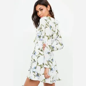 ✨ HP✨White Base Floral Print Ruffle Tea Dress✨ thumbnail 4