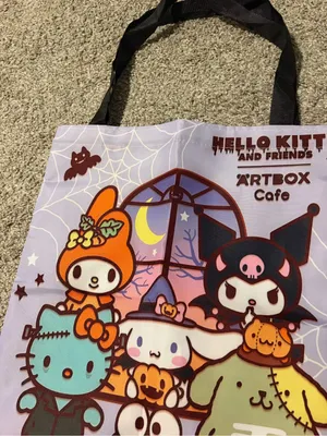 Hello Kitty And Friends Halloween Tote Bag Art Box Cafe SPOOKY NEW thumbnail 2