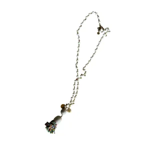 Talbots Coastal Tassel Necklace White Beads Cowrie Shell Beach Resort Boho thumbnail 5