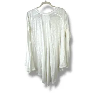 Free People We The Free Aria Trapeze White Boho Drapey Asymmetric Crewneck Top thumbnail 8