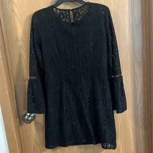 Xhilaration Goth Boho Style Midi Lace Dress with Bell Sleeves‎ Medium thumbnail 9