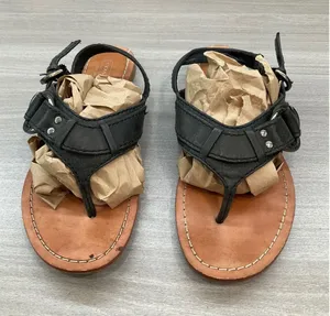 Coach Olympia Black Leather Thong Sandals thumbnail 1