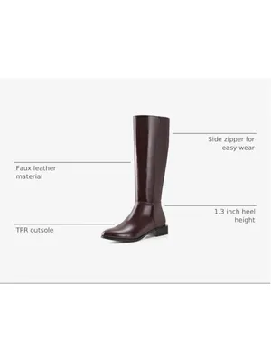NEW Shoe'N Tale Chunky Low Heel Pointed Toe Winter Knee High Boots 8 thumbnail 5