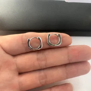 Geometric Square Small Hoop Earrings for Men Women Streetwear Unisex Style thumbnail 6