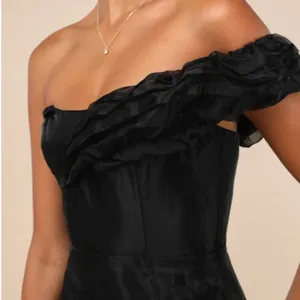 LULU's Chic Sexy Elegant Flowy Prom Wedding Sophisticated One Shoulder Maxi thumbnail 6