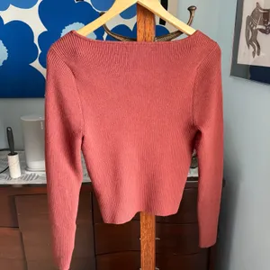 Abercrombie & Fitch Ribbed Corset Scoopneck Sweater Rust Brown Size L thumbnail 6