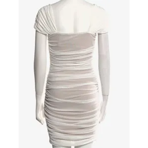 Elliatt BodyCon Ivory Ruched Draped Midi Dress size S thumbnail 5