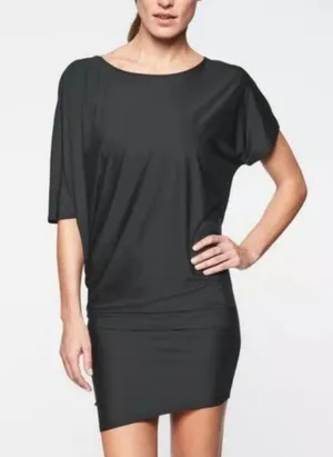 ATHLETA Sunlover Hilo UPF Asymmetrical Dress Black thumbnail 1