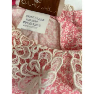 Vintage Jonathan Martin Pink Floral Lace Collar‎ Blouse Cotton Victorian Top 14 thumbnail 5
