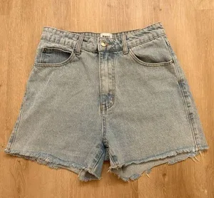 Princess Polly Light Blue Jean Shorts High-Waisted Frayed Hem thumbnail 1