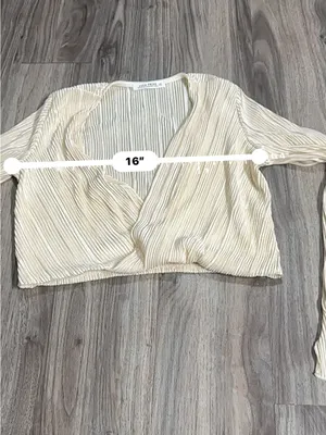 12th Tribe Cream Cropped Wrap Top thumbnail 10