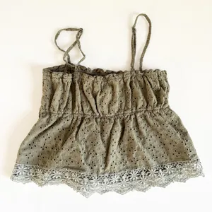 Edikted Womens Olive Green Orian Eyelet Cotton‎ Babydoll Camisole Top Size M thumbnail 8