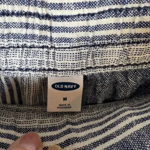 Old Navy‎ Womens Blue White Striped Linen Blend Drawstring Straight Leg Pants M thumbnail 5
