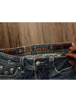 Rock Revival Blue Straight Jeans 29 Low Rise Grunge thumbnail 2