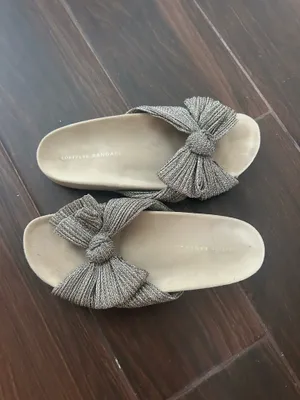 NEW Loeffler Randall Women’s Champagne Glitter Caro Sandals Size 7 thumbnail 5