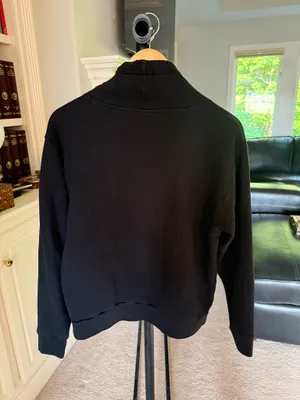 Victoria's Secret Pink Pullover High Neck Drawstring Logo Black Sweatshurt thumbnail 2