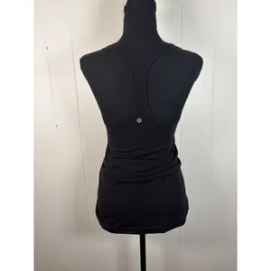 lululemon black tank top size 4 scoop‎ neck racerback thumbnail 3