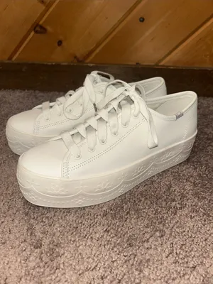 Keds triple up lace platform white sneakers thumbnail 2
