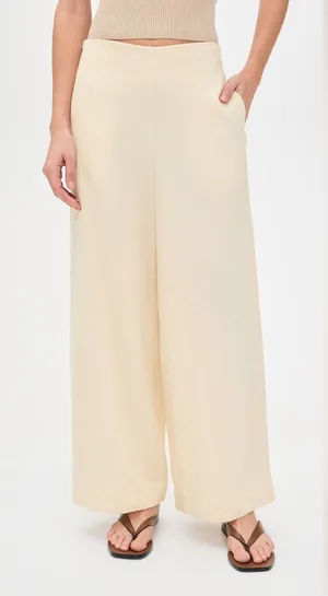 Free people Free-Est Demi Cotton Linen Pants in tea cookie size large thumbnail 1