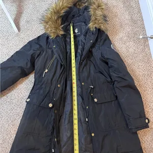 Rocawear ArcticBlast Puffer Parka w/ Fur Hood & Rhinestone Winter Ski Black M thumbnail 11