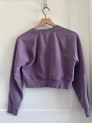 TNA cozy fleece cropped crew neck Purple thumbnail 4