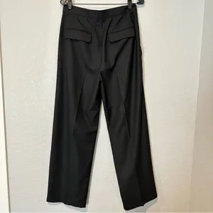 Kaia x Zara NWT Full Length Pants Womens XS Pleated Black Trousers Career Masc thumbnail 11