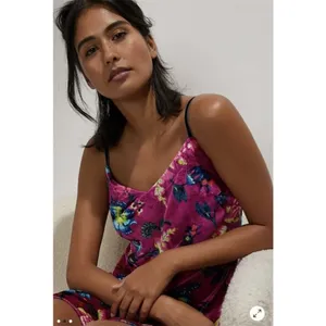 Anthropologie Shania Velvet Floral Slip‎ Dress in Violet Size Small thumbnail 2