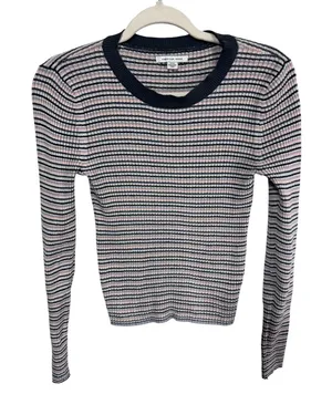 American‎ Eagle Medium Multicolor Striped Sweater Women's Ribbed Long Sleeve thumbnail 1