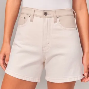 A&F The Dad High Rise Vegan Leather & Jean Shorts Size 26 thumbnail 1
