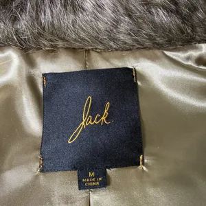 Jack Faux Fur Vest Brown Grey Shawl Collar Luxe Boho Mob Wife Size M thumbnail 5