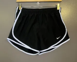 Nike Tempo Running Shorts Womens Small Black White Dri-FIT Lined Athletic Gym thumbnail 1